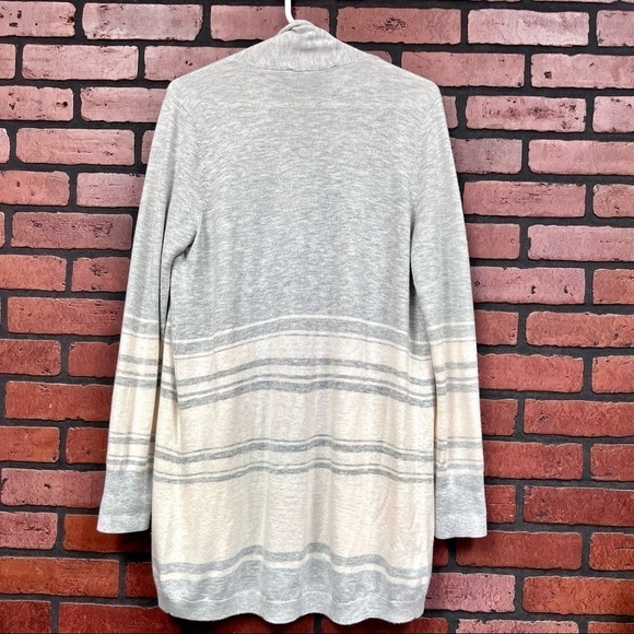 LOFT knit slouchy open front super soft longline gray cardigan womens size M - Picture 9 of 12